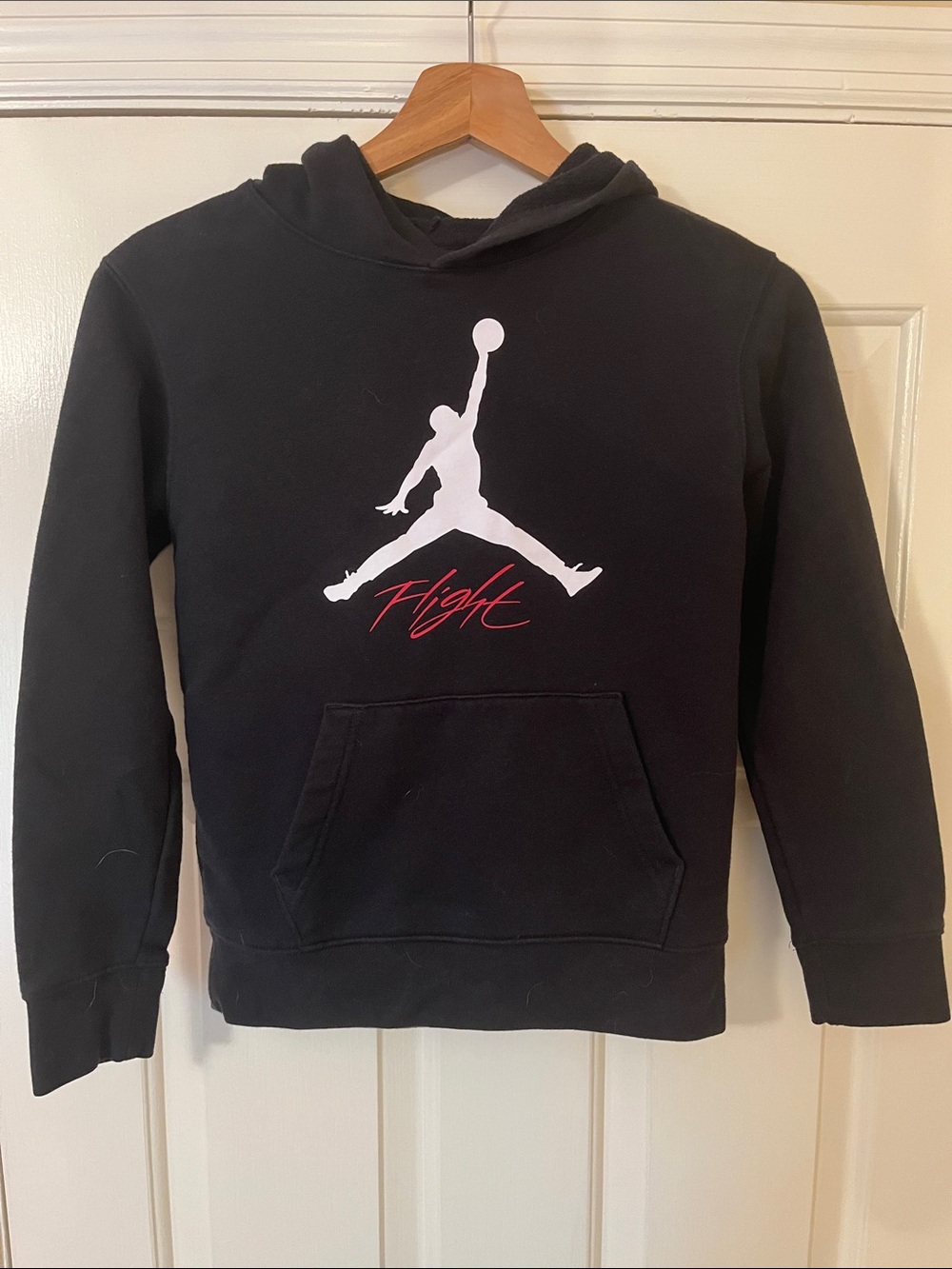 Jordan Black Hoodie with White Jumpman and Red Script